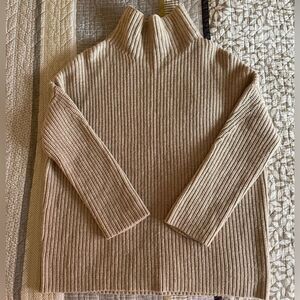 NAADAM Funnel neck fisherman rib cashmere mix sweater